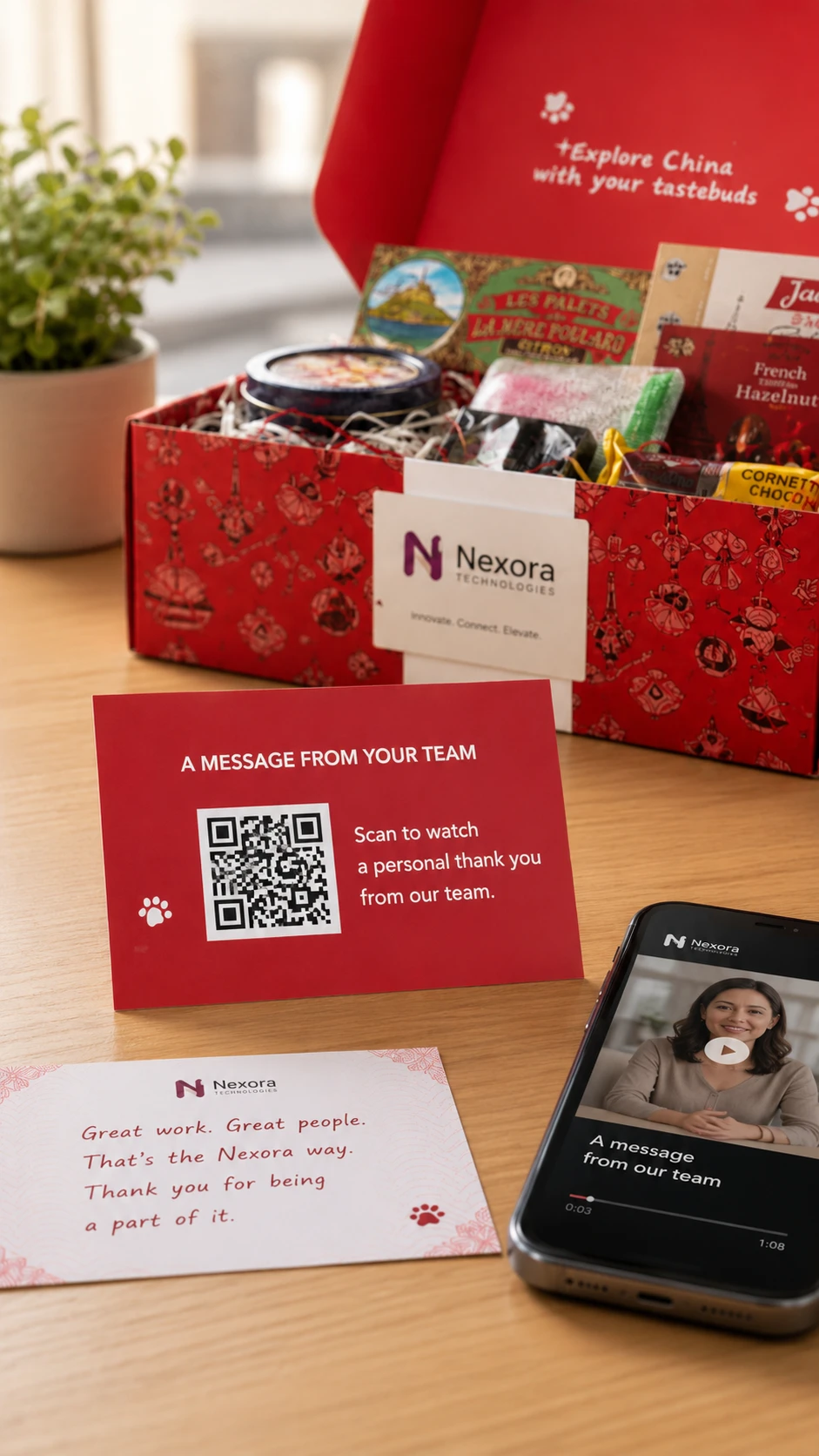 Lucky Panda QR code video message card